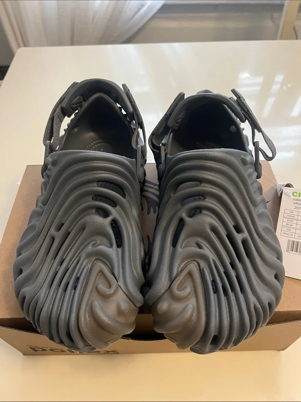 Men's Grey Sculpted Slip-On Sandals with Back Strap - Crocs